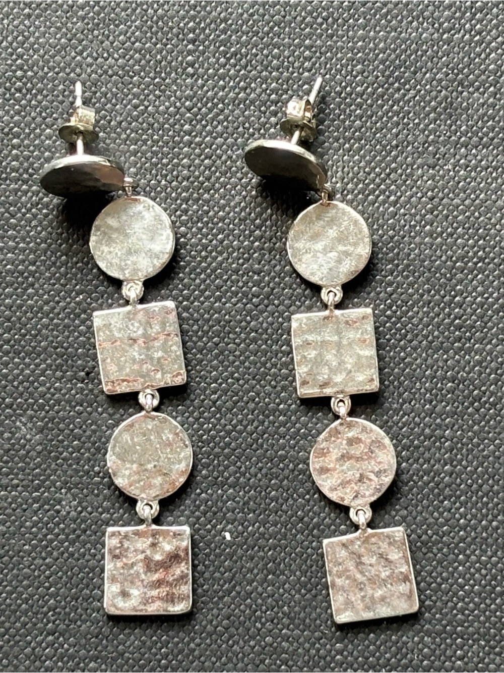 Silver Tone Geometric Drop Earrings - Women Jewelry